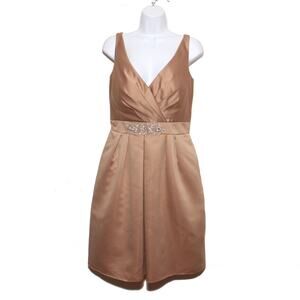 Forever Yours Cocktail Dress Size 10 Pleated Sleeveless Pockets